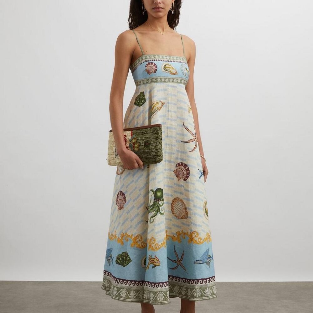 ALEMAIS bath house printed maxi dress - multicoloured